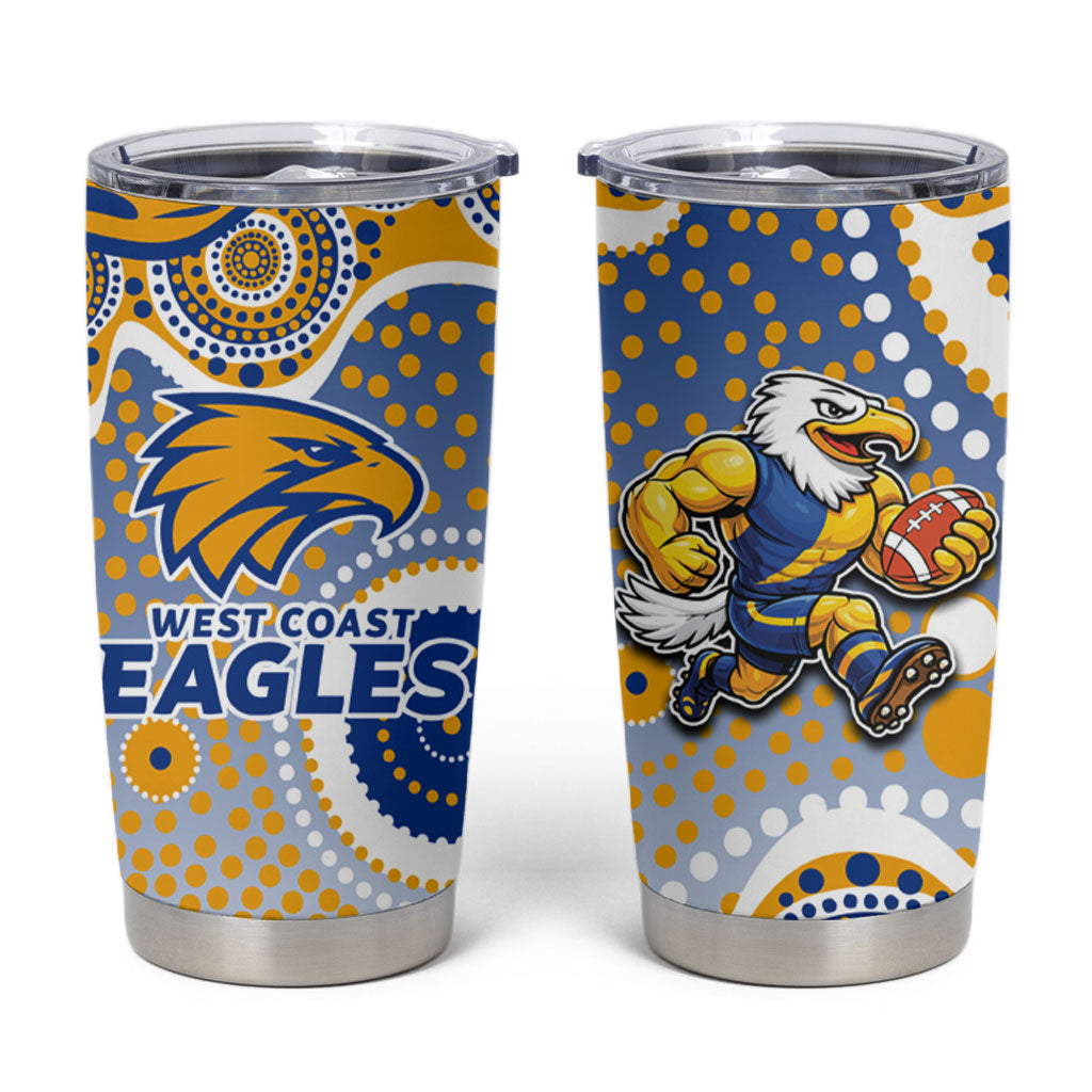 West Coast Eagles Tumbler Cup Aboriginal Dot Pattern - Football Mascot Heritage Pride