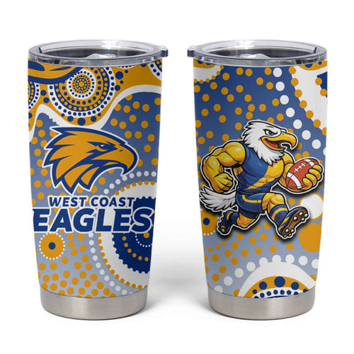 West Coast Eagles Tumbler Cup Aboriginal Dot Pattern - Football Mascot Heritage Pride