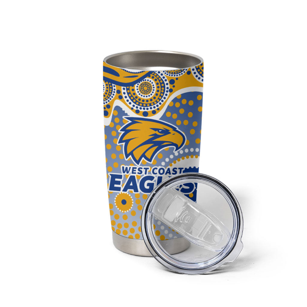 West Coast Eagles Tumbler Cup Aboriginal Dot Pattern - Football Mascot Heritage Pride