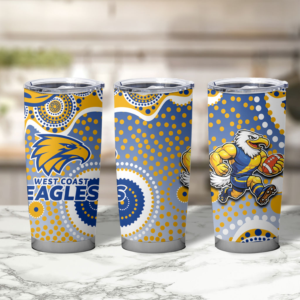 West Coast Eagles Tumbler Cup Aboriginal Dot Pattern - Football Mascot Heritage Pride