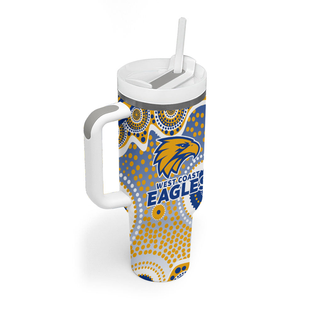 West Coast Eagles Tumbler With Handle Aboriginal Dot Pattern - Football Mascot Heritage Pride