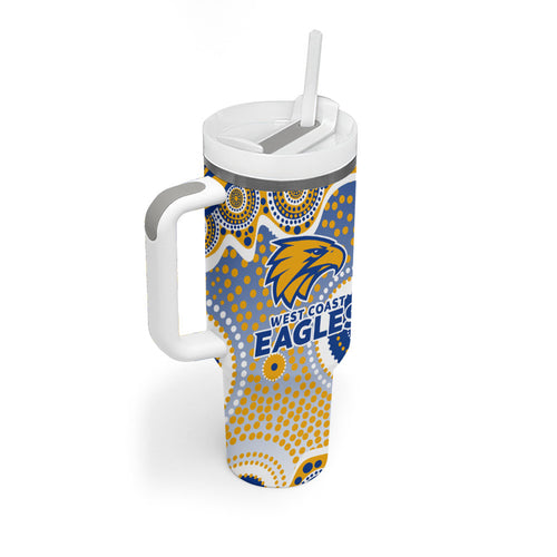 West Coast Eagles Tumbler With Handle Aboriginal Dot Pattern - Football Mascot Heritage Pride