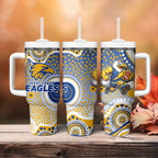 West Coast Eagles Tumbler With Handle Aboriginal Dot Pattern - Football Mascot Heritage Pride