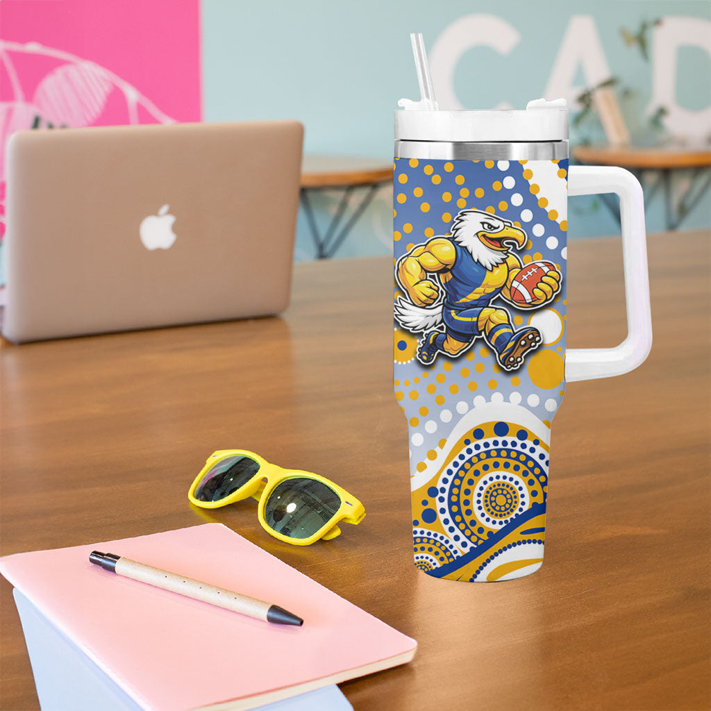 West Coast Eagles Tumbler With Handle Aboriginal Dot Pattern - Football Mascot Heritage Pride