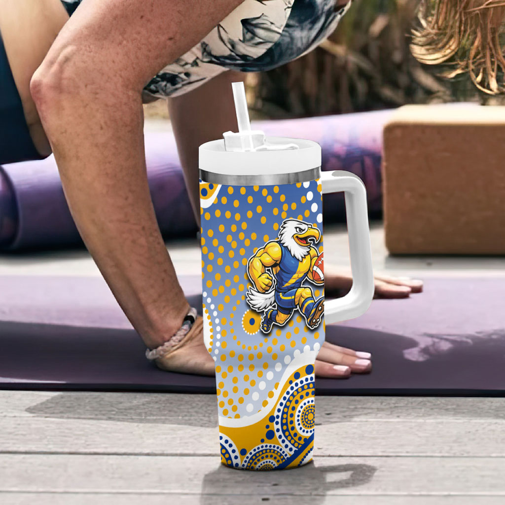 West Coast Eagles Tumbler With Handle Aboriginal Dot Pattern - Football Mascot Heritage Pride