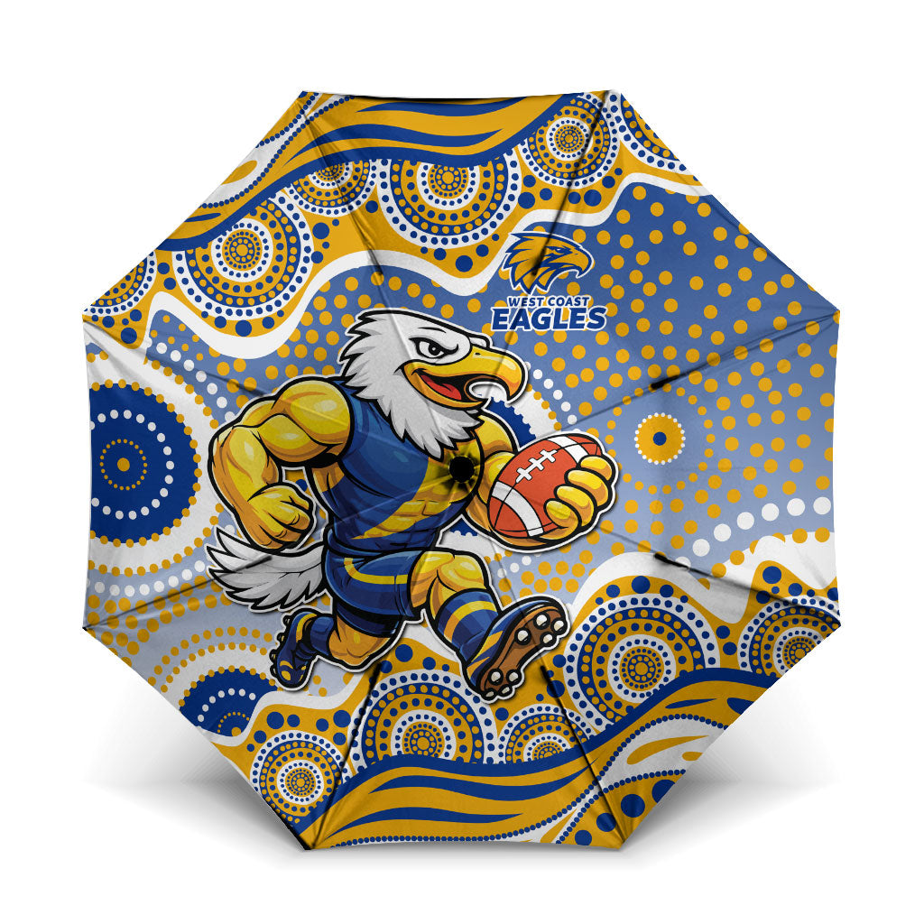 West Coast Eagles Umbrella Aboriginal Dot Pattern - Football Mascot Heritage Pride