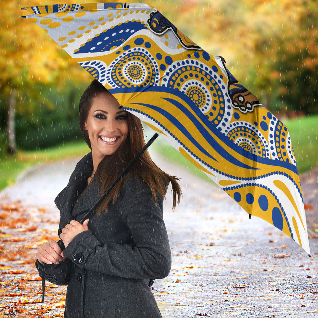 West Coast Eagles Umbrella Aboriginal Dot Pattern - Football Mascot Heritage Pride