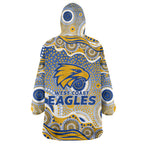 West Coast Eagles Wearable Blanket Hoodie Aboriginal Dot Pattern - Football Mascot Heritage Pride