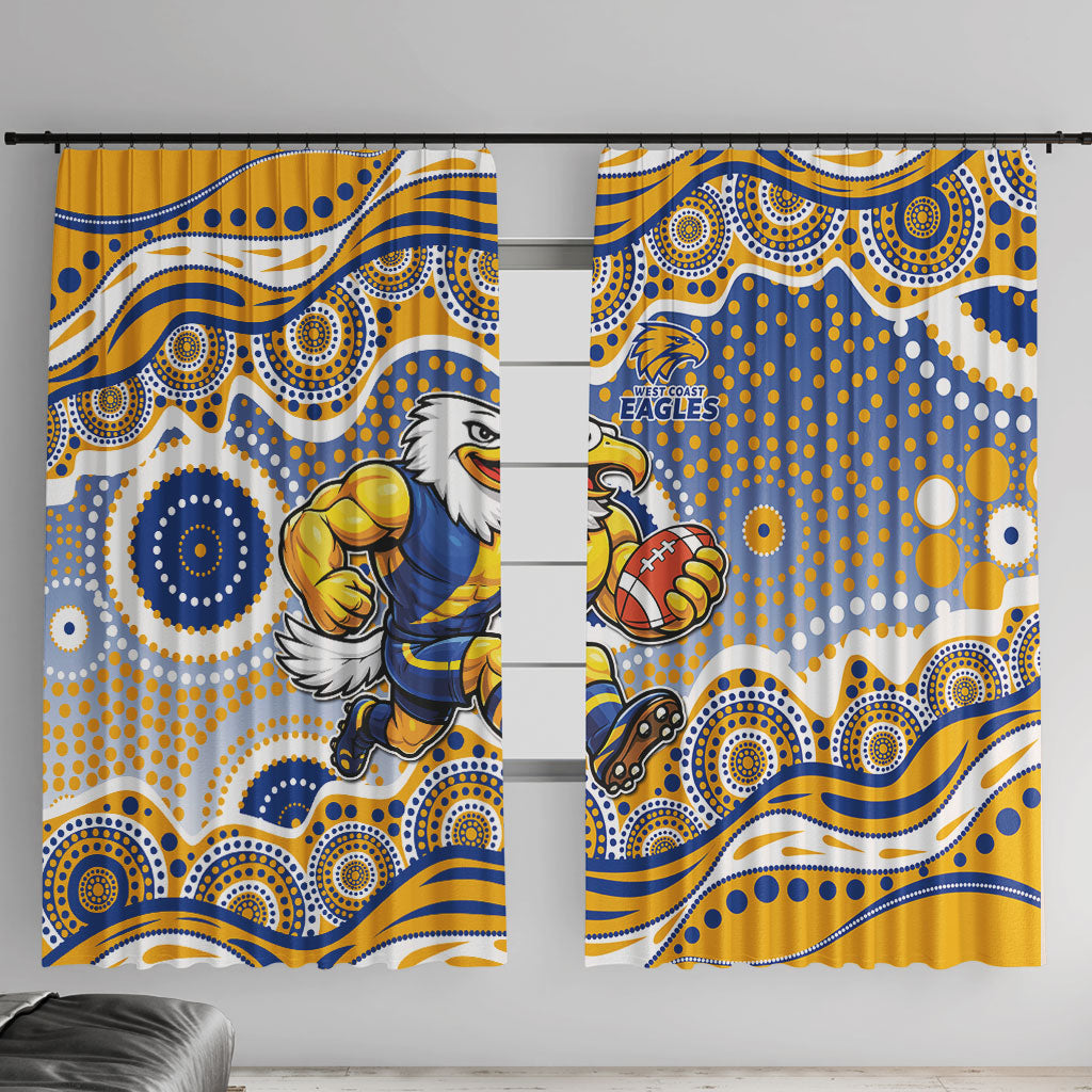 West Coast Eagles Window Curtain Aboriginal Dot Pattern - Football Mascot Heritage Pride