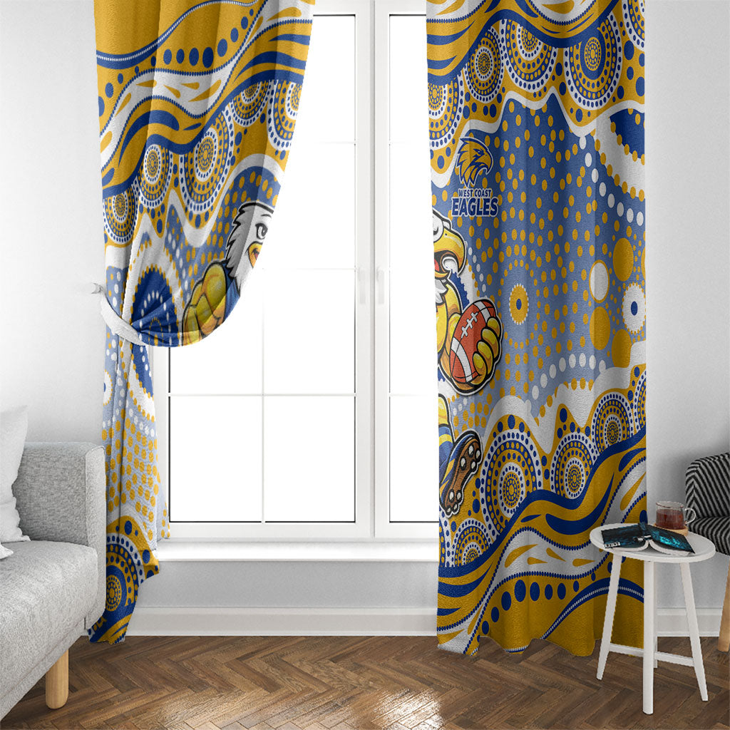 West Coast Eagles Window Curtain Aboriginal Dot Pattern - Football Mascot Heritage Pride