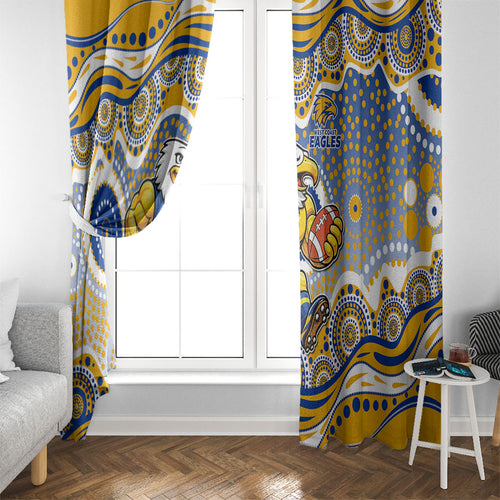 West Coast Eagles Window Curtain Aboriginal Dot Pattern - Football Mascot Heritage Pride