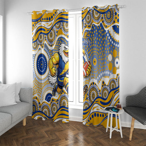 West Coast Eagles Window Curtain Aboriginal Dot Pattern - Football Mascot Heritage Pride