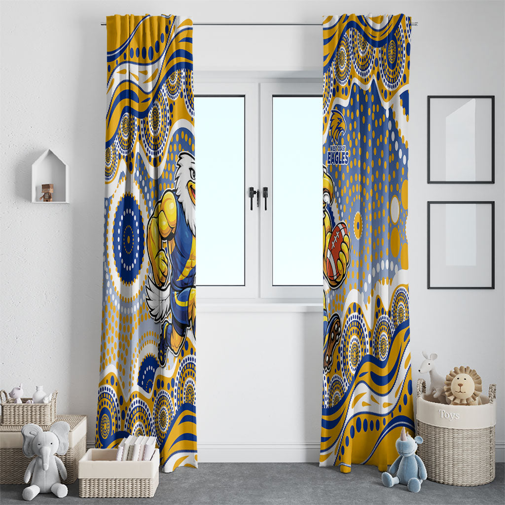 West Coast Eagles Window Curtain Aboriginal Dot Pattern - Football Mascot Heritage Pride