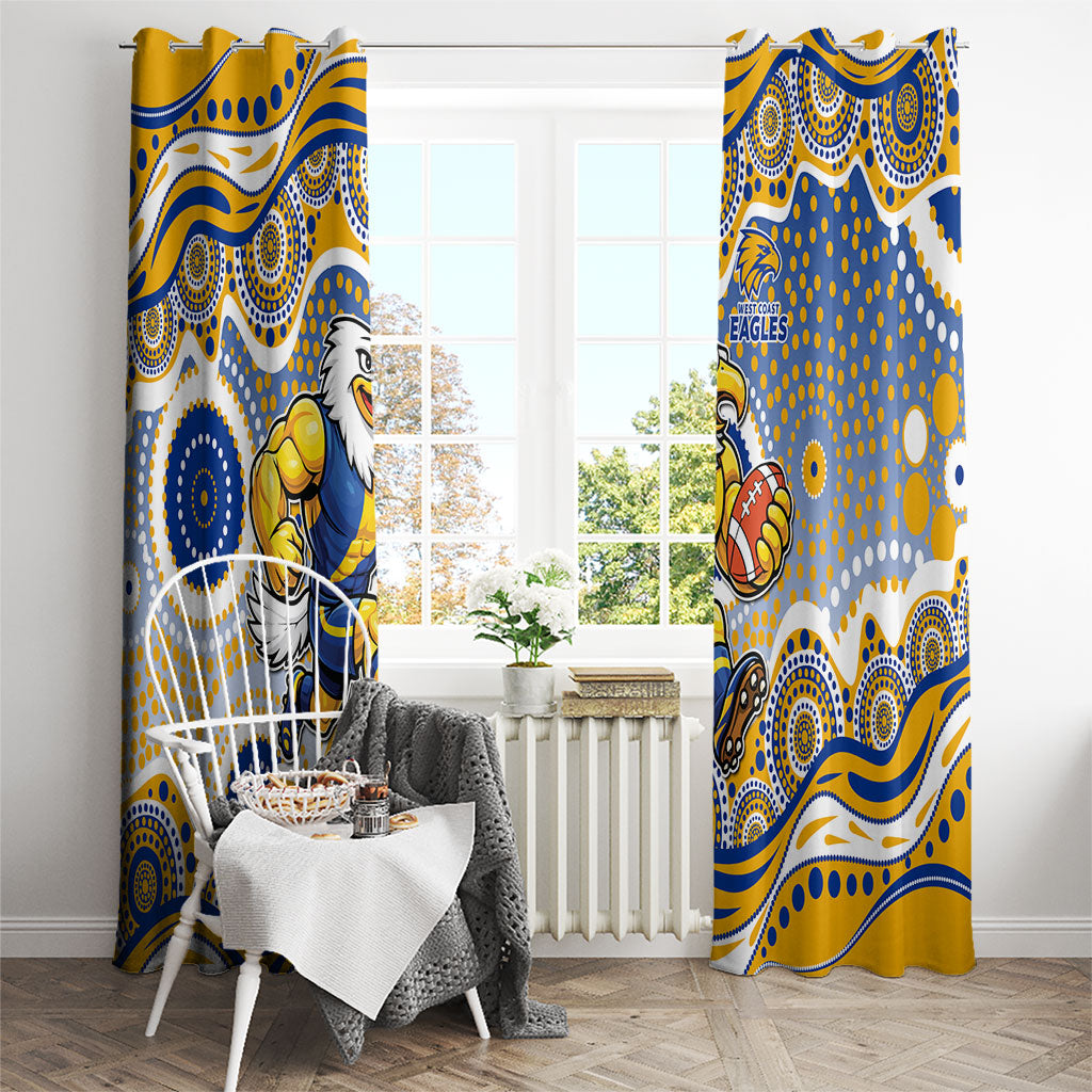 West Coast Eagles Window Curtain Aboriginal Dot Pattern - Football Mascot Heritage Pride