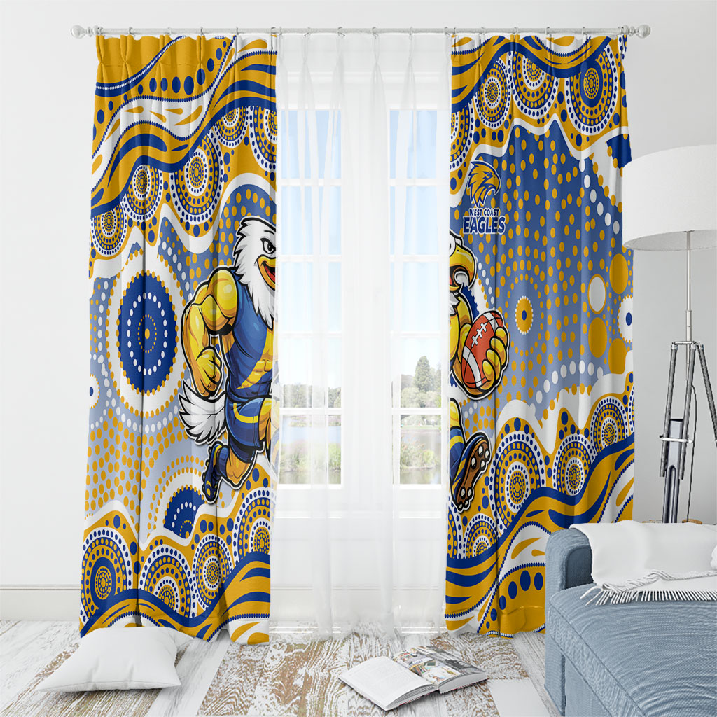 West Coast Eagles Window Curtain Aboriginal Dot Pattern - Football Mascot Heritage Pride