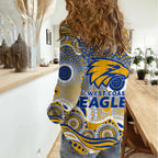 West Coast Eagles Women Casual Shirt Aboriginal Dot Pattern - Football Mascot Heritage Pride