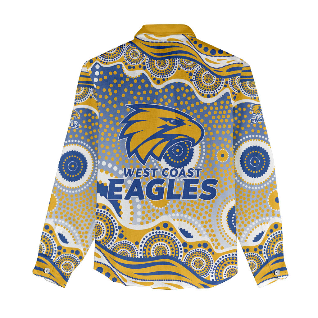 West Coast Eagles Women Casual Shirt Aboriginal Dot Pattern - Football Mascot Heritage Pride
