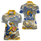 West Coast Eagles Women Polo Shirt Aboriginal Dot Pattern - Football Mascot Heritage Pride