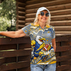 West Coast Eagles Women Polo Shirt Aboriginal Dot Pattern - Football Mascot Heritage Pride