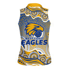 West Coast Eagles Women Sleeveless Polo Shirt Aboriginal Dot Pattern - Football Mascot Heritage Pride