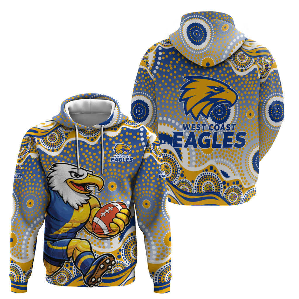 West Coast Eagles Zip Hoodie Aboriginal Dot Pattern - Football Mascot Heritage Pride