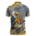 West Coast Eagles Zipper Polo Shirt Aboriginal Dot Pattern - Football Mascot Heritage Pride
