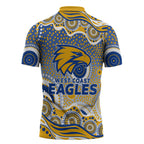 West Coast Eagles Zipper Polo Shirt Aboriginal Dot Pattern - Football Mascot Heritage Pride