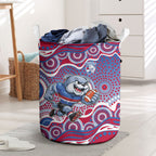 Western Bulldogs Laundry Basket Aboriginal Dot Pattern - Football Mascot Heritage Pride