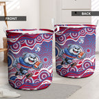 Western Bulldogs Laundry Basket Aboriginal Dot Pattern - Football Mascot Heritage Pride