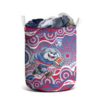 Western Bulldogs Laundry Basket Aboriginal Dot Pattern - Football Mascot Heritage Pride