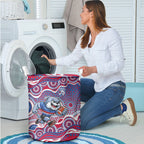 Western Bulldogs Laundry Basket Aboriginal Dot Pattern - Football Mascot Heritage Pride