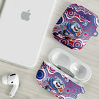 Western Bulldogs AirPods Case Aboriginal Dot Pattern - Football Mascot Heritage Pride