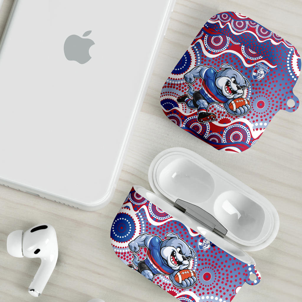 Western Bulldogs AirPods Case Aboriginal Dot Pattern - Football Mascot Heritage Pride