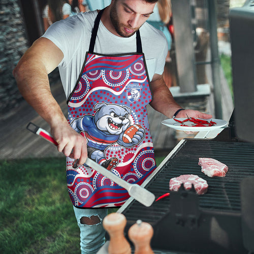 Western Bulldogs Apron Aboriginal Dot Pattern - Football Mascot Heritage Pride