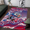 Western Bulldogs Area Rug Aboriginal Dot Pattern - Football Mascot Heritage Pride