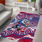 Western Bulldogs Area Rug Aboriginal Dot Pattern - Football Mascot Heritage Pride