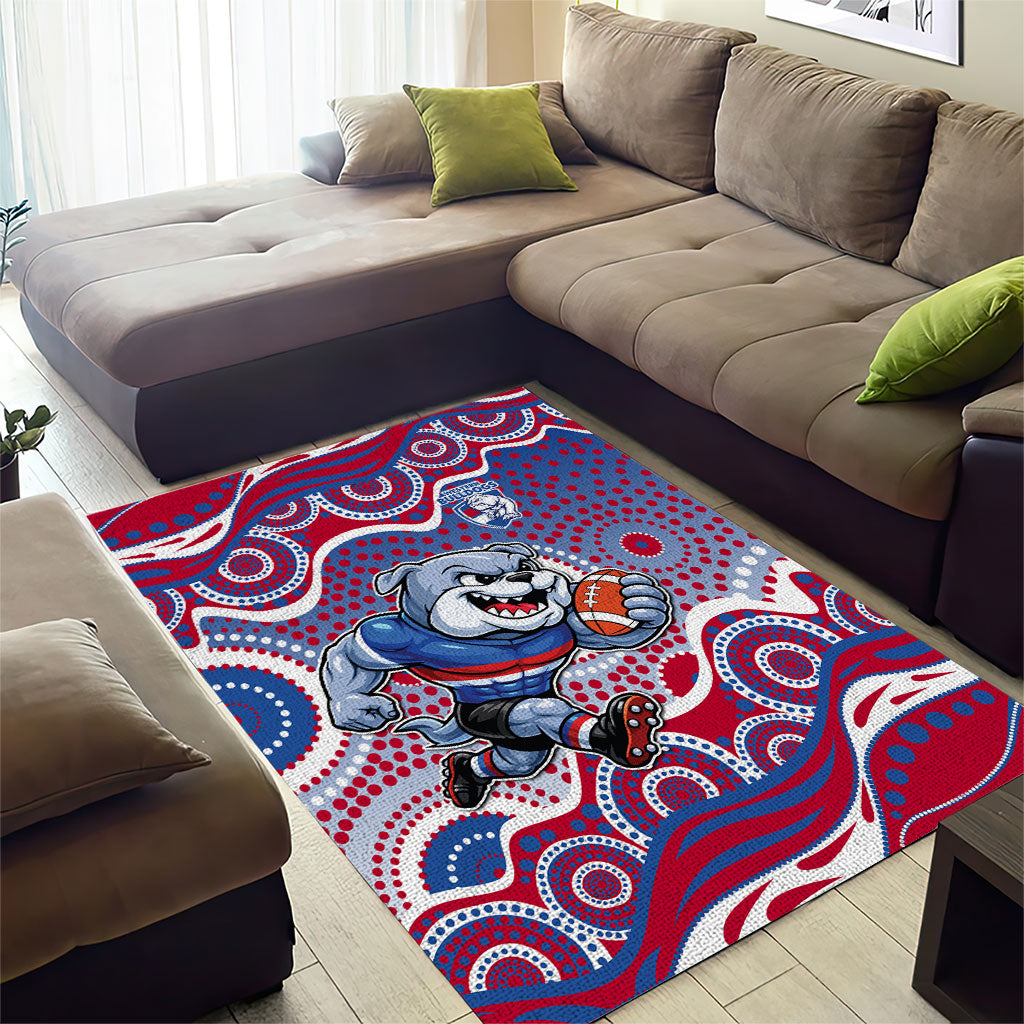 Western Bulldogs Area Rug Aboriginal Dot Pattern - Football Mascot Heritage Pride