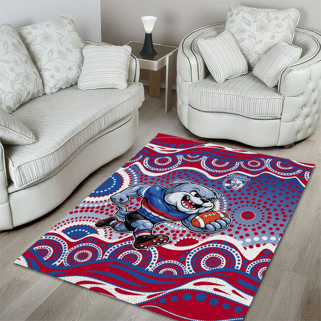 Western Bulldogs Area Rug Aboriginal Dot Pattern - Football Mascot Heritage Pride