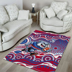 Western Bulldogs Area Rug Aboriginal Dot Pattern - Football Mascot Heritage Pride