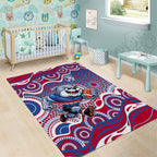Western Bulldogs Area Rug Aboriginal Dot Pattern - Football Mascot Heritage Pride