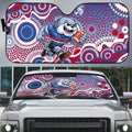 Western Bulldogs Auto Sun Shade Aboriginal Dot Pattern - Football Mascot Heritage Pride