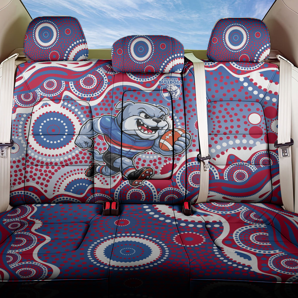 Western Bulldogs Back Car Seat Cover Aboriginal Dot Pattern - Football Mascot Heritage Pride