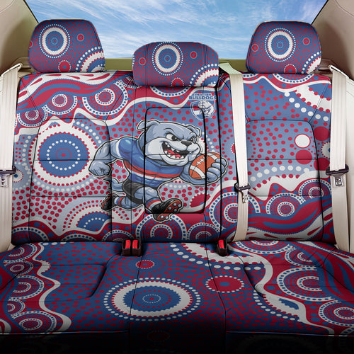 Western Bulldogs Back Car Seat Cover Aboriginal Dot Pattern - Football Mascot Heritage Pride