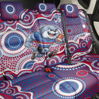 Western Bulldogs Back Car Seat Cover Aboriginal Dot Pattern - Football Mascot Heritage Pride