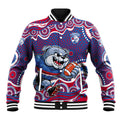 Western Bulldogs Baseball Jacket Aboriginal Dot Pattern - Football Mascot Heritage Pride