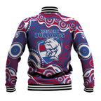 Western Bulldogs Baseball Jacket Aboriginal Dot Pattern - Football Mascot Heritage Pride