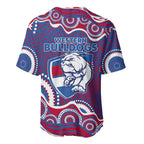 Western Bulldogs Baseball Jersey Aboriginal Dot Pattern - Football Mascot Heritage Pride