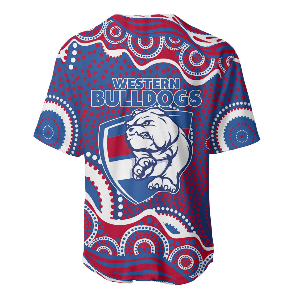 Western Bulldogs Baseball Jersey Aboriginal Dot Pattern - Football Mascot Heritage Pride