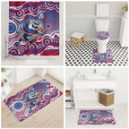 Western Bulldogs Bathroom Set Aboriginal Dot Pattern - Football Mascot Heritage Pride