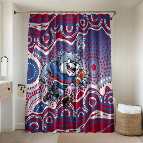 Western Bulldogs Bathroom Set Aboriginal Dot Pattern - Football Mascot Heritage Pride